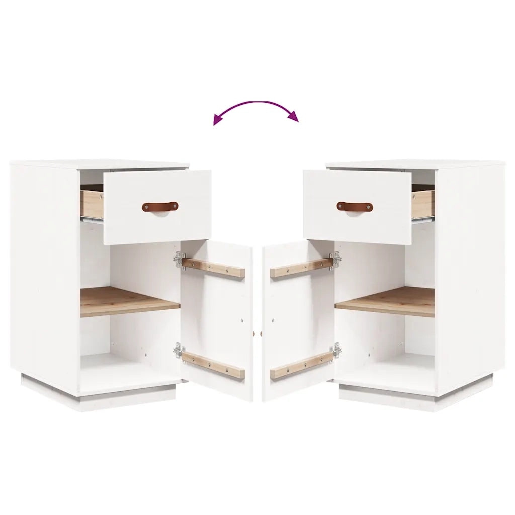 Armadietto da Scrivania Bianco 40x50x75 cm Legno Massello Pino 820098