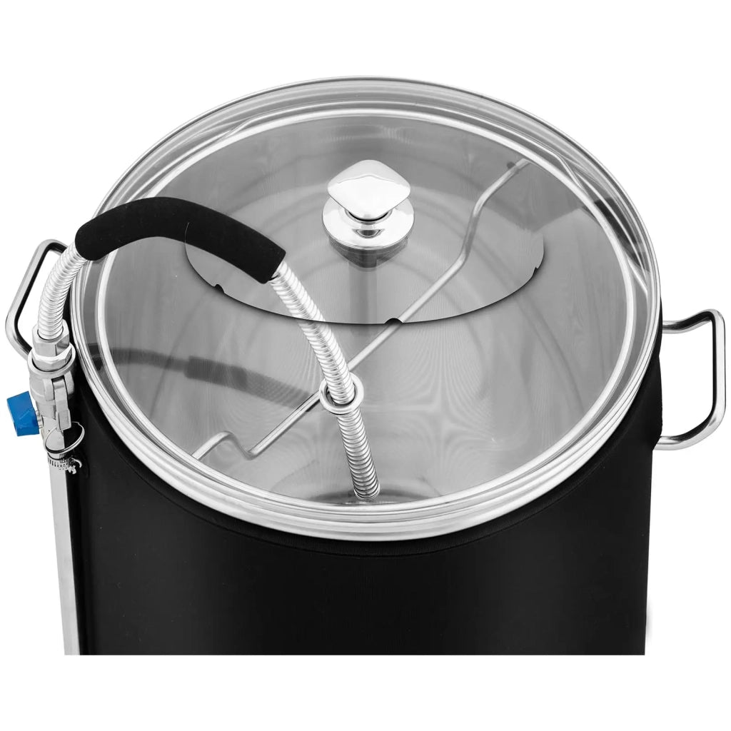 Bollitore per la preparazione dell'acqua da 40 litri isolato 2500 watt 10-100°C acciaio inossidabile schermo LCD timer vetro temperato nero 14_0008825