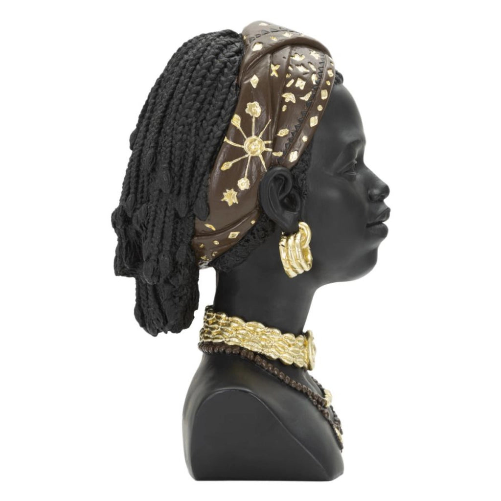 Scultura Africa 4, Nero, Poliresina, 19x18,5x30 cm