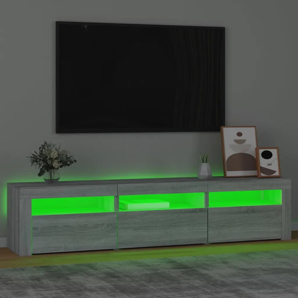 Mobile Porta TV con Luci LED Grigio Sonoma 180x35x40 cm cod mxl 12030