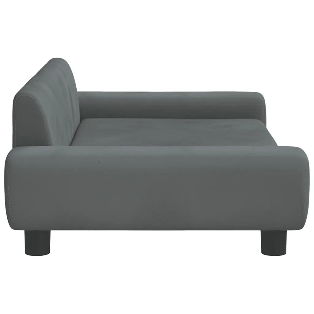 Lettino per Cani Grigio Scuro 100x54x33 cm in Velluto 171983