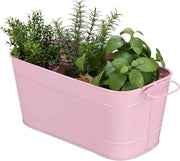 Piantino Metallico per Giardino Terrazzo e Interno Oblongo Vintage Dimensioni: ca.16x38x19cm Rosso