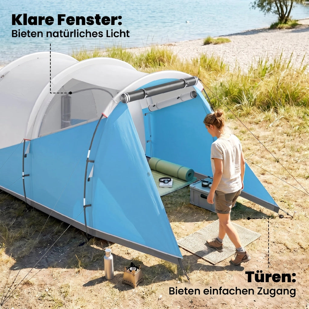 Tenda da campeggio 3 posti ¨C zephmum ¨C 460x260x190 cm blu