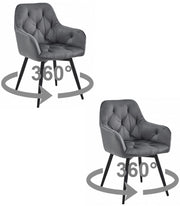 VALORA LUKK360 Sedia girevole in velluto grigio scuro x2