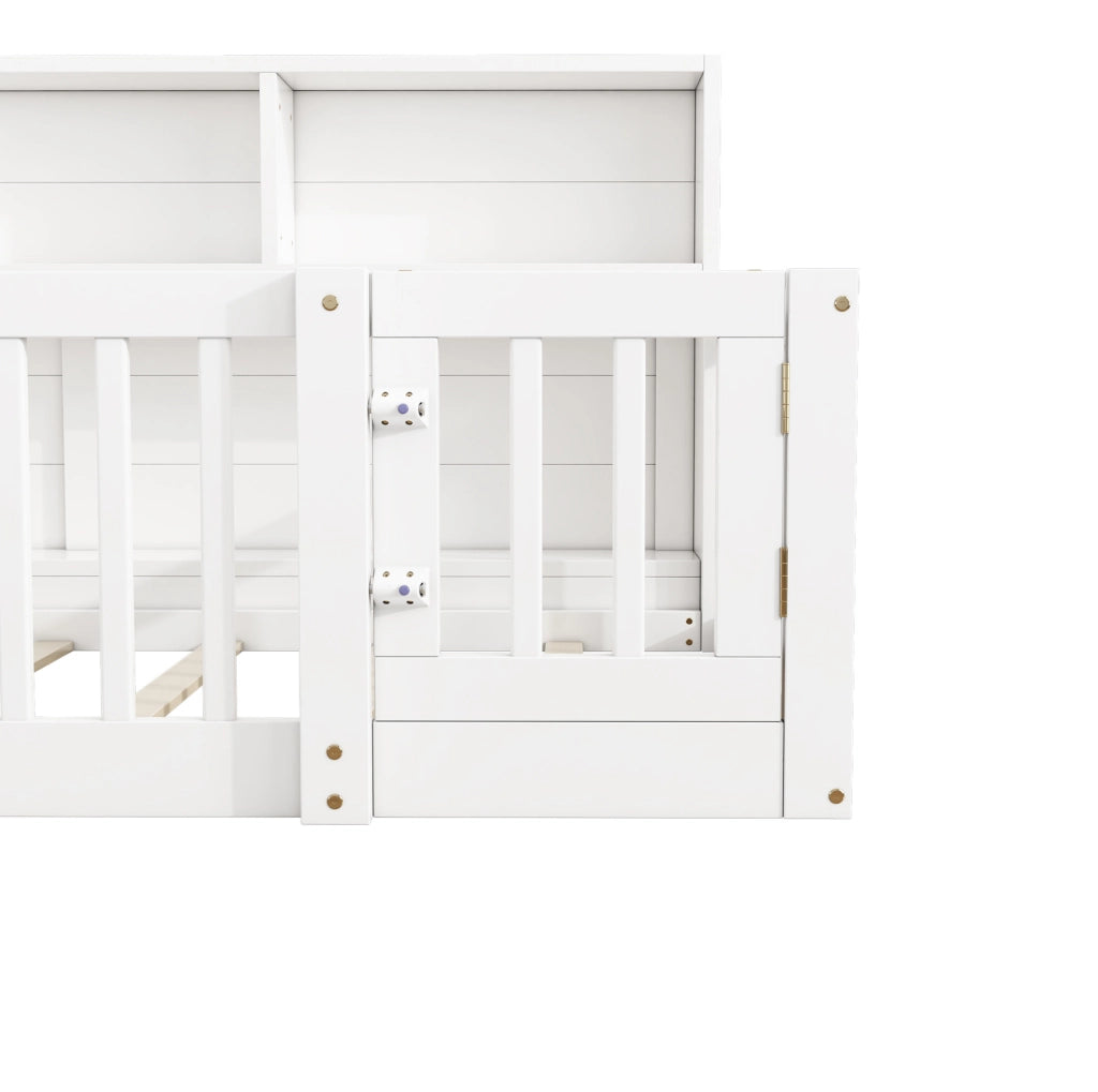 Letto daybed 90x200 cm con sponde di sicurezza e vani laterali