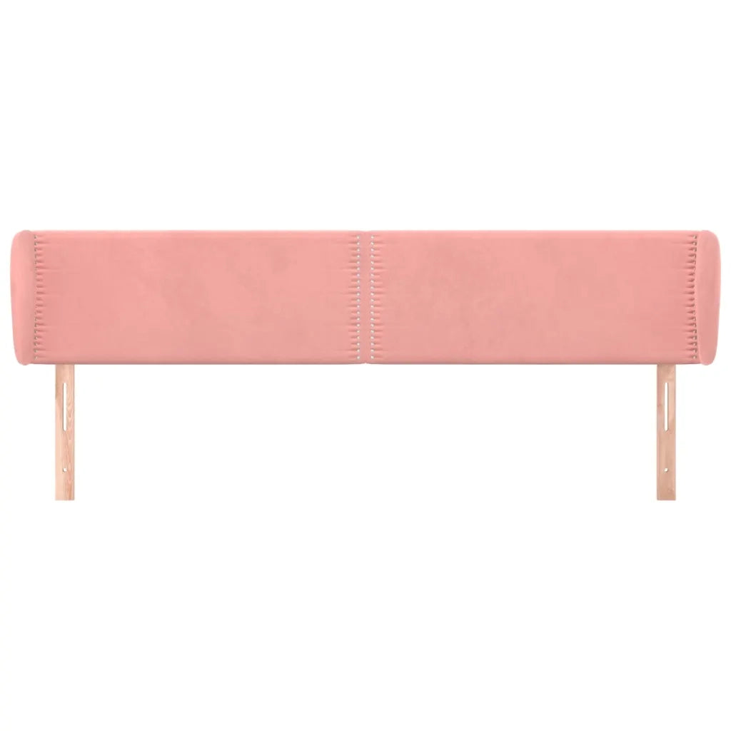 Testiera | Testata ad Orecchio Rosa 203x23x78/88 cm in Velluto