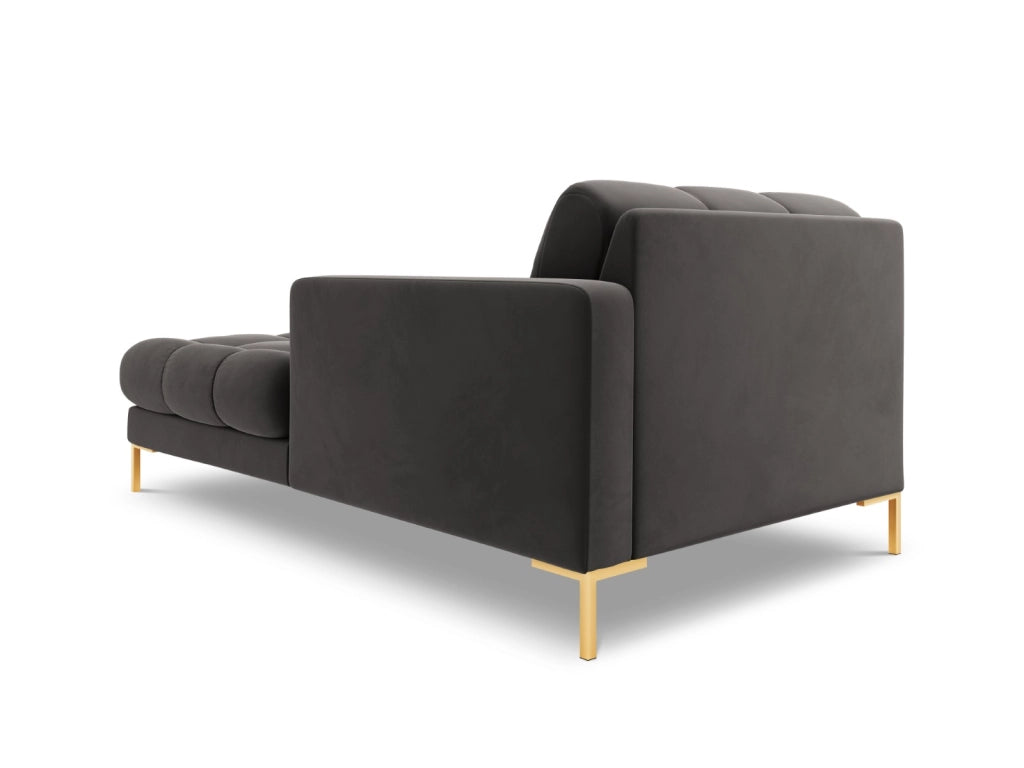 Cosmopolitan Design - Chaise longue destra "Bali" in velluto grigio scuro 