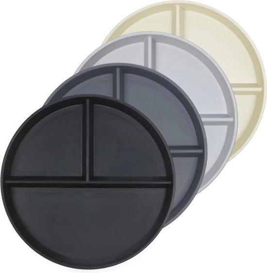 Set di bordi, set da 4, 22,8 cm, piatti di plastica resistenti, piatti per bambini riciclabili, piatti di plastica leggeri, resistenti al forno a microonde e alla lavastoviglie, piatti da campeggio per bambini e