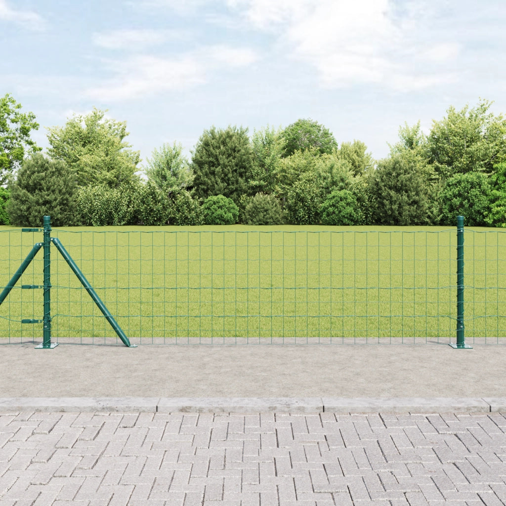 Euro Fence con 7 Pali Flangiati 0.4x10 m Acciaio Galvanizzato