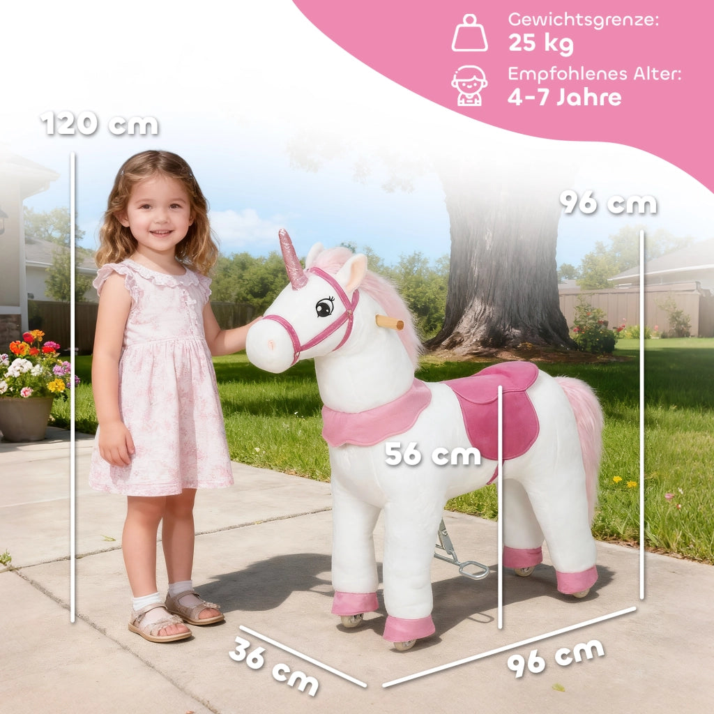 Cavallo a Dondolo per Bambini ¨C zephmum ¨C Bianco, Tessuto
