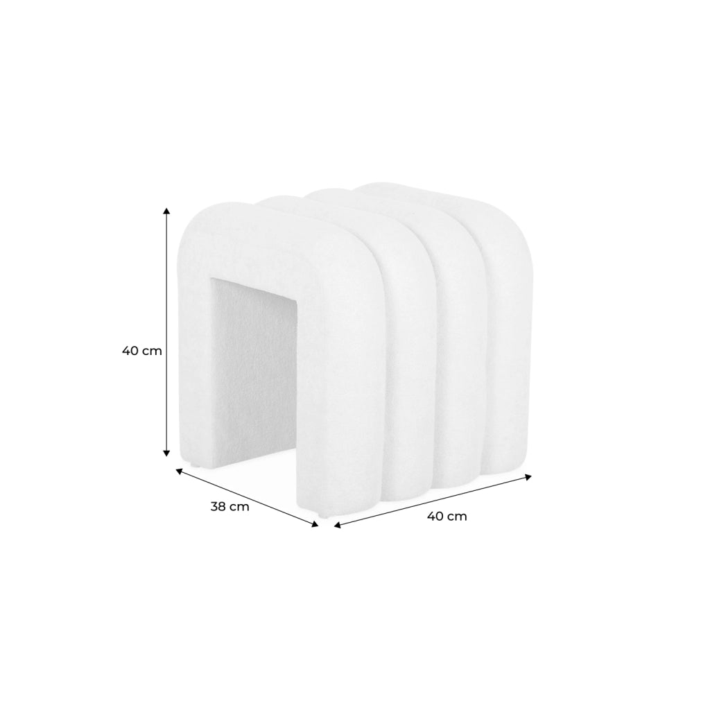 Set 2 pouf contemporanei in tessuto, arancione