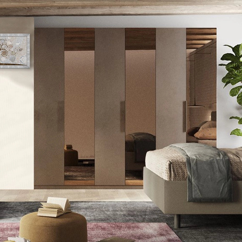 Armadio 6 ante battenti con specchi bronzati Mustella 275x55x240h colore bronzo