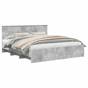Letto matrimoniale | Letto per adulti | Struttura del letto con testiera Grigio cemento 180 x 200 cm