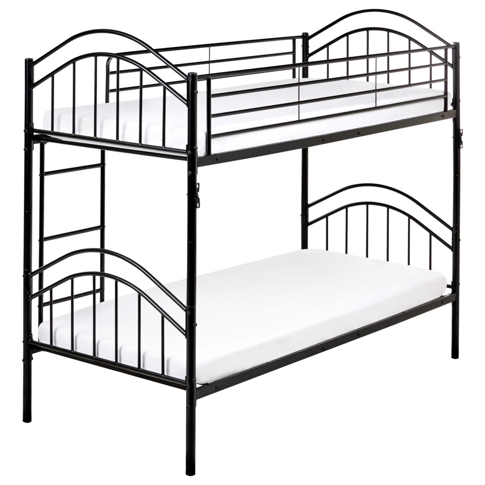 Letto a castello per bambini Camera dei bambini letto alto nero struttura in ferro 90 x 200 cm