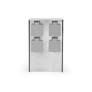 Colonna multipresa da giardino, 4 prese 230V, acciaio, IP44, Palo presa multipla esterno