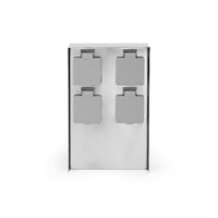 Colonna multipresa da giardino, 4 prese 230V, acciaio, IP44, Palo presa multipla esterno