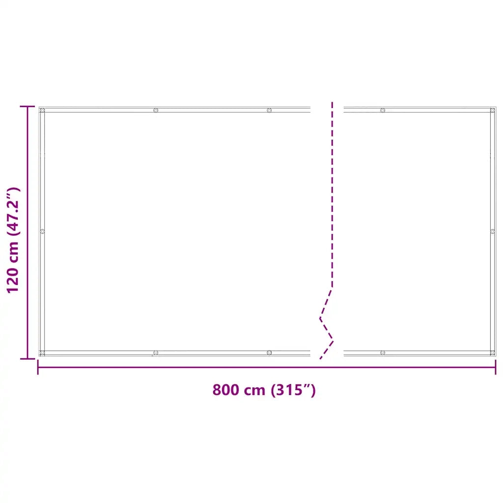 Paravento da Balcone Antracite 120x800cm 100% Poliestere Oxford 4000061
