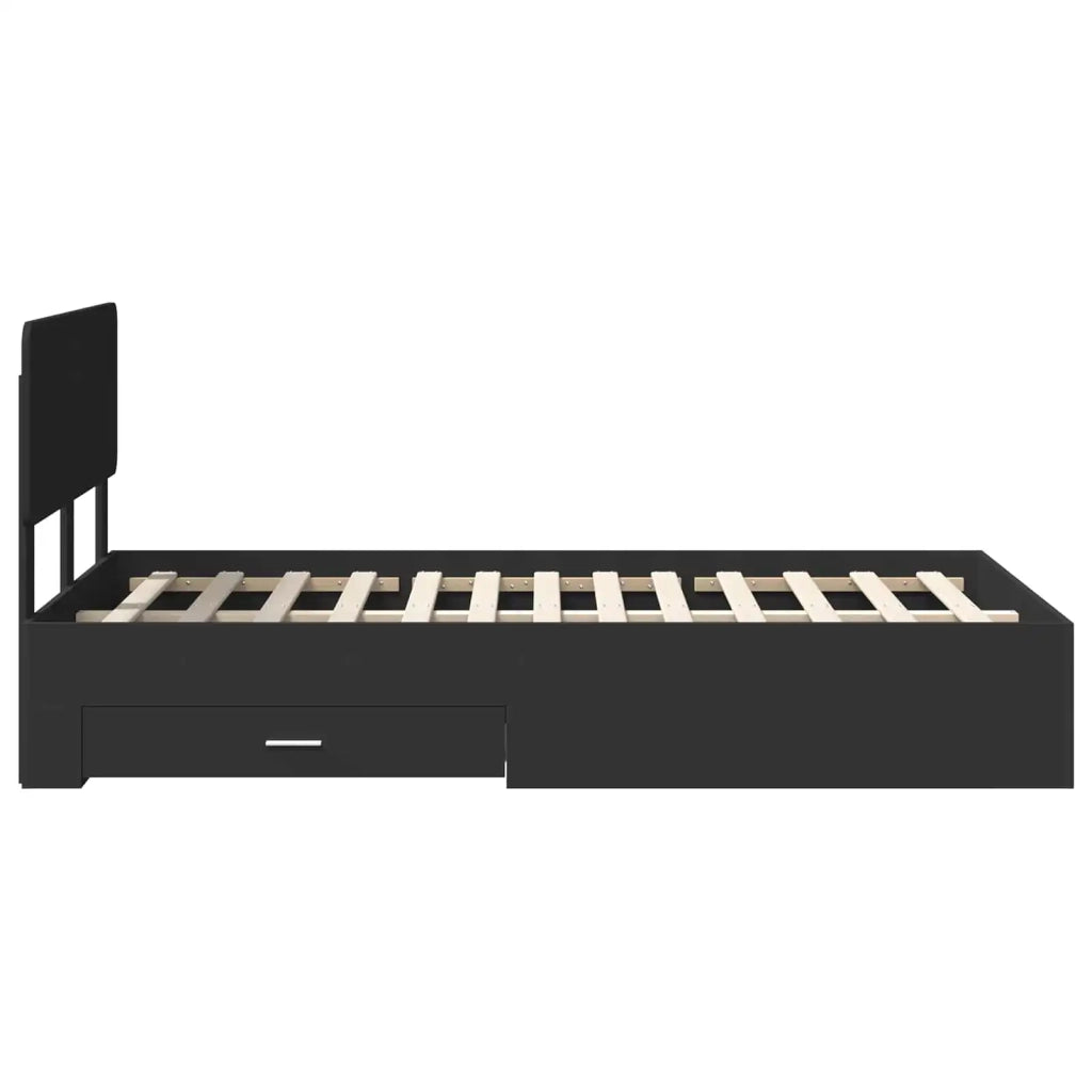 Struttura del letto Nero 135 x 190 cm Legno multistrato