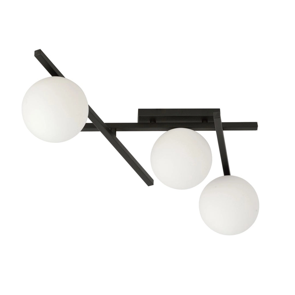 Plafoniera Emibig Smart 3 luci E14 nero/opale dimmer