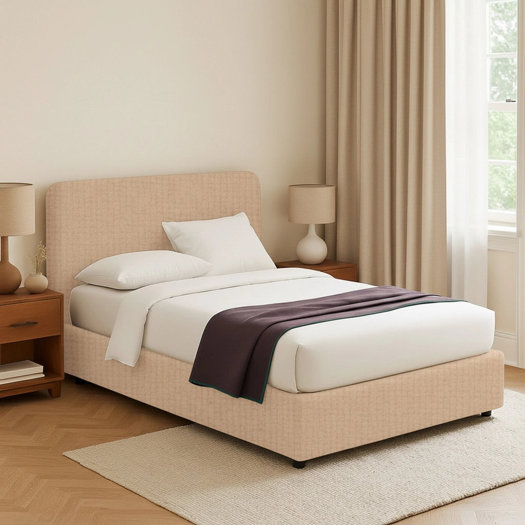 Telford, Letto Piazza e Mezza Sfoderabile Made in Italy, Beige