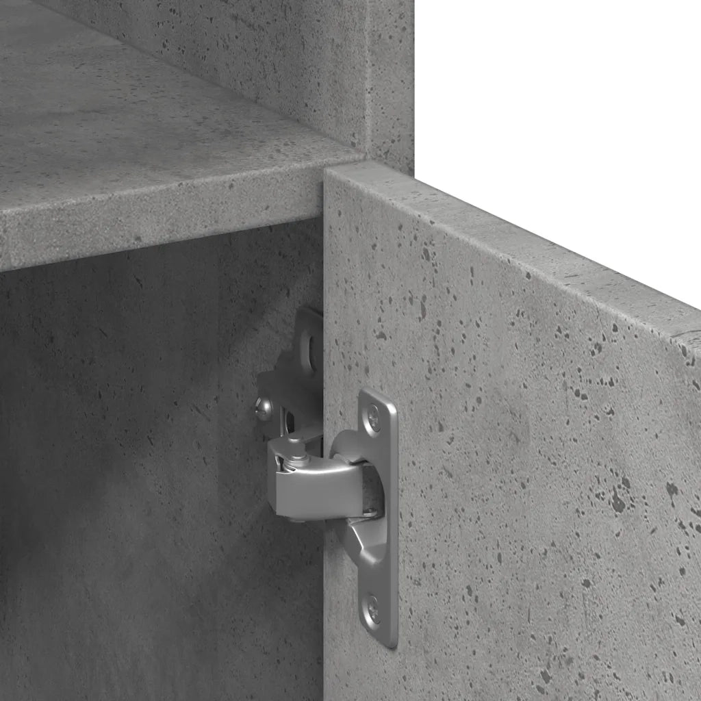 vidaXL Mobile da Bagno Grigio Cemento 30x30x179 cm Legno Multistrato