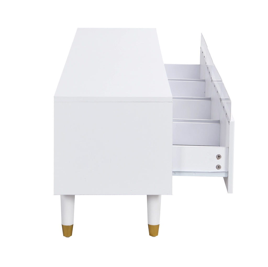 Mobile TV moderno bianco 178 cm con 4 cassetti e passacavi; in MDF
