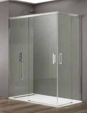 Box doccia ingresso angolare 2+2 THALASSA (BASIC) 95x70 cm Cromo vetro trasparente