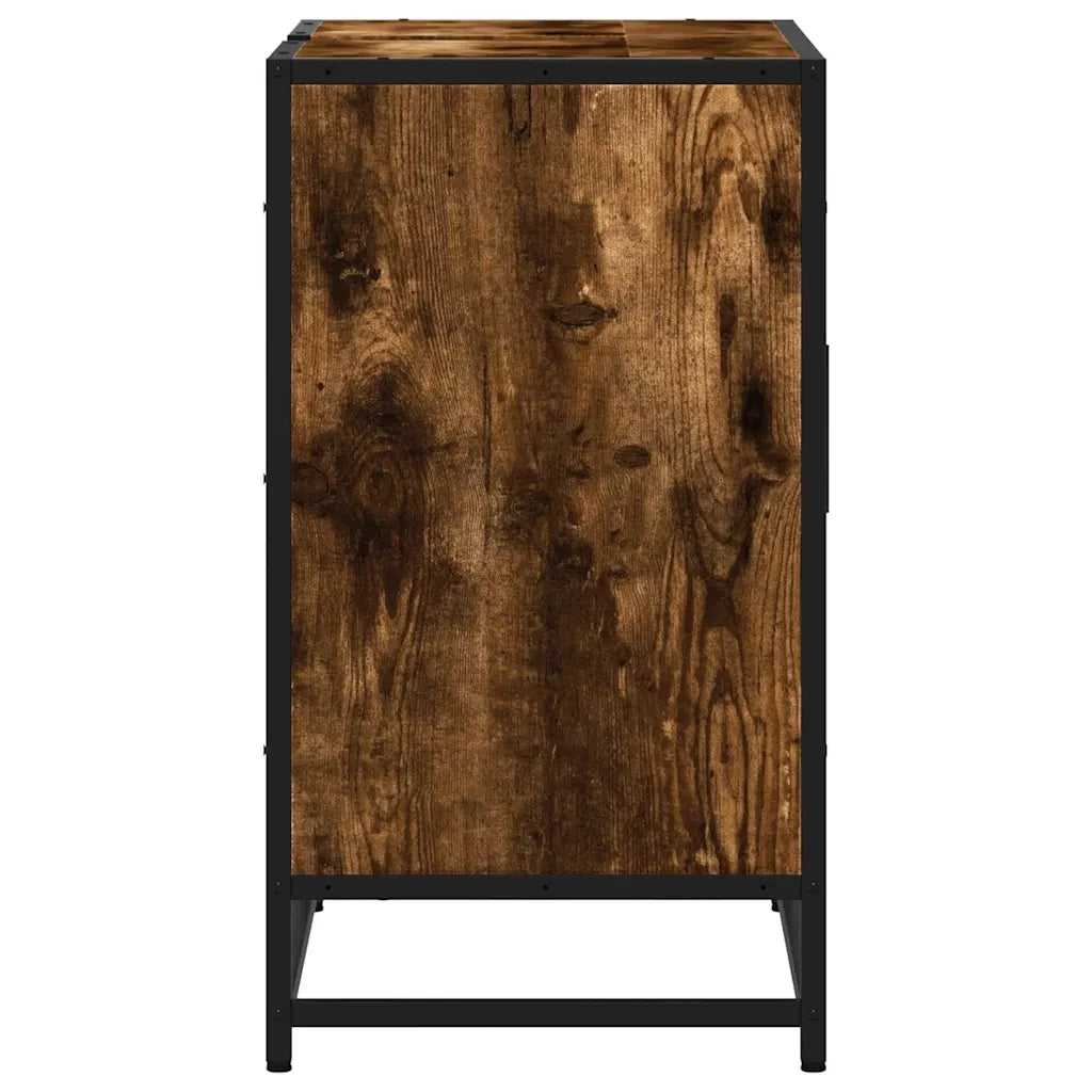 vidaXL Mobile Lavabo Bagno Rovere Fumo 65x33x60 cm Legno Multistrato