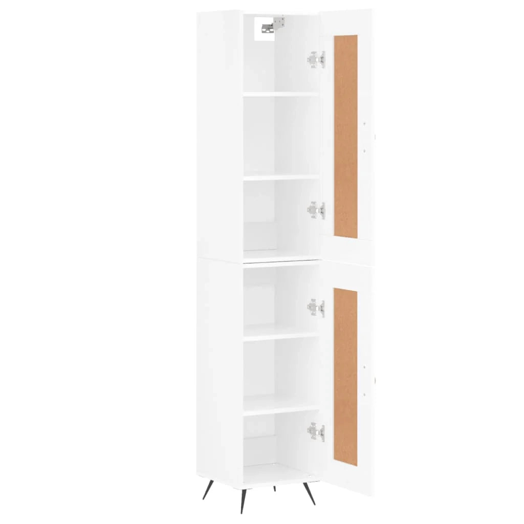 Buffet credenza cassettiera mobiletto mobile contenitore organizer cucina soggiorno lucido 34,5 x 34 x 180 cm legno ingegnerizzato bianco 02_0032929