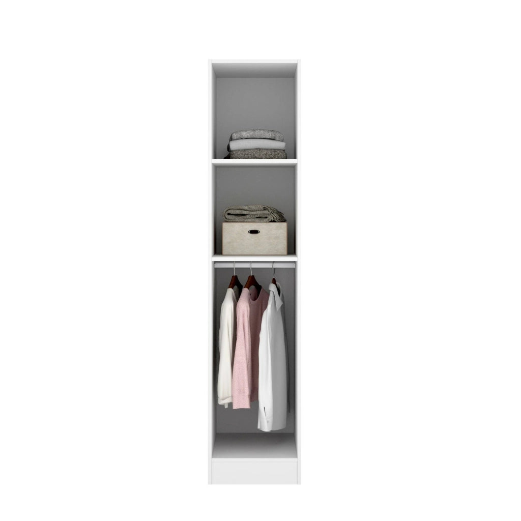 Guardaroba Nxy, Mobile appendiabiti per camera da letto, Armadio a 1 anta singola, 41x52h184 cm, Bianco
