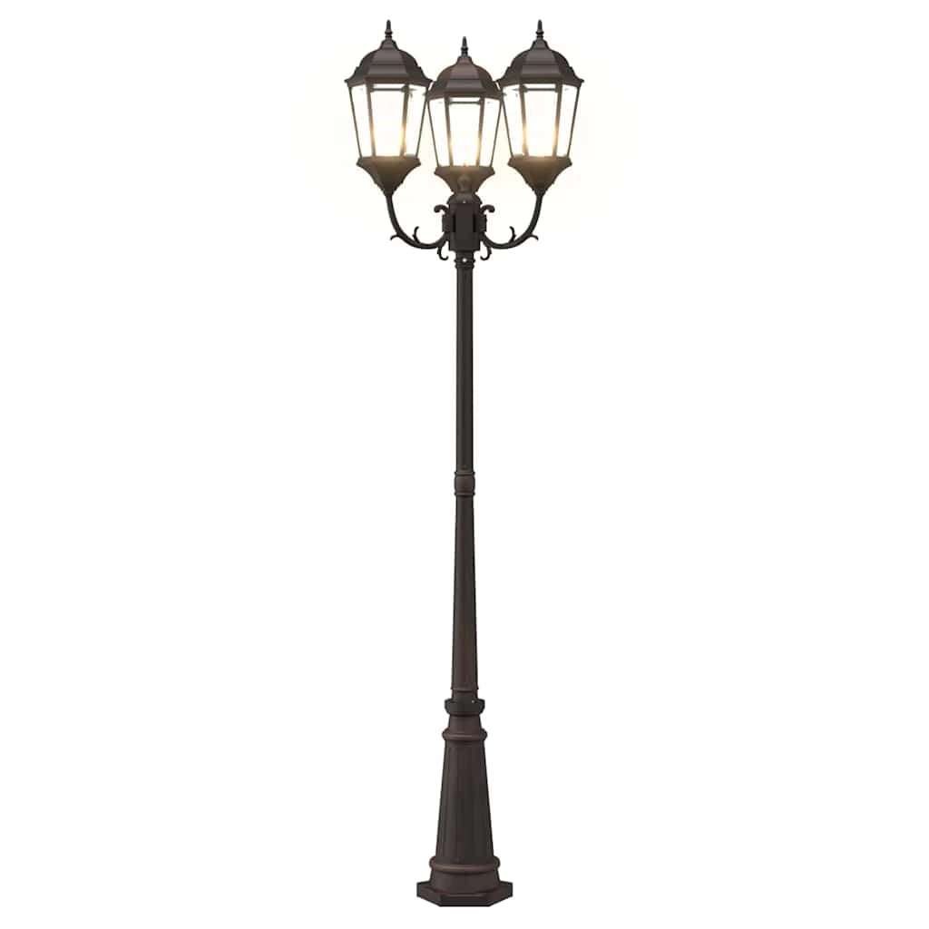 Lampada da giardino vintage 61 x 53 x 235 cm che dona eleganza e sicurezza ai vialetti esterni in alluminio bronzo 02_0058410