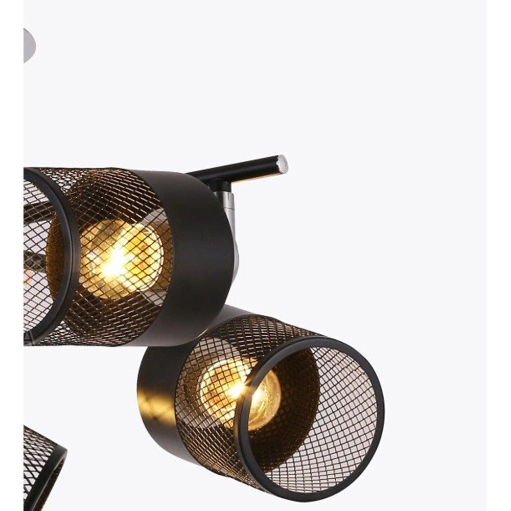 Trade Shop - Lampadario Plafoniera A Soffitto Con 5 Paralumi Lampade Attacco E27 In Metallo 00280 -