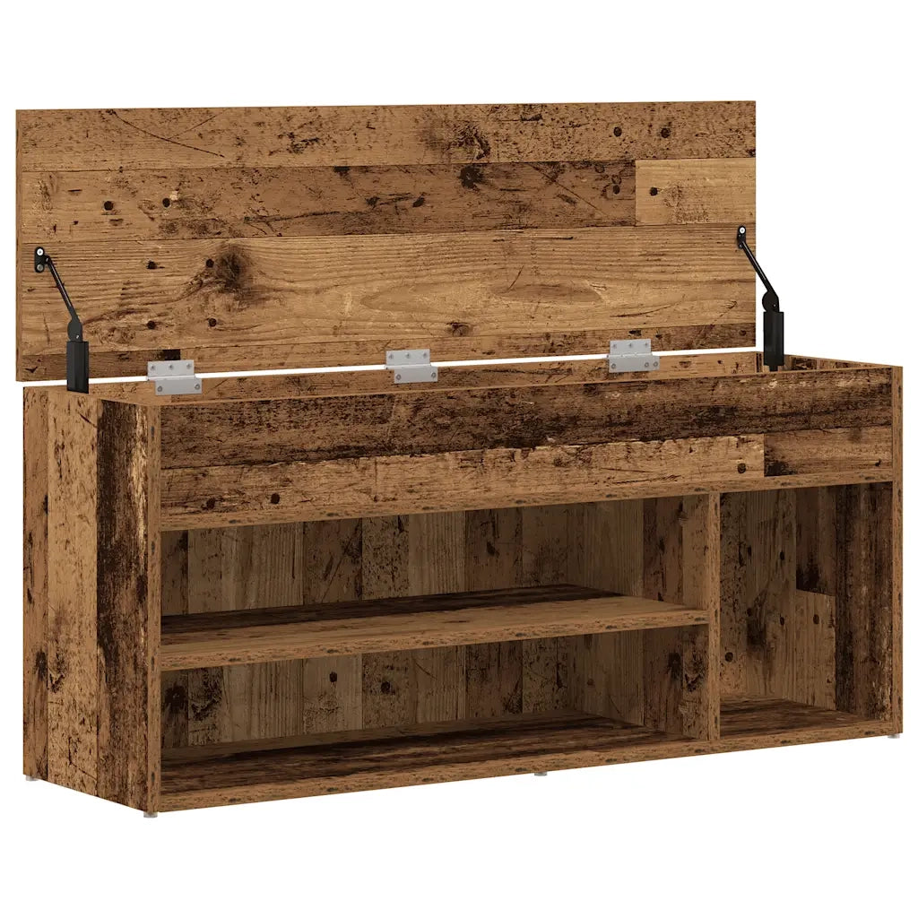 Scarpiera-Scaffale per scarpe Legno Antico 102x30,5x45 cm in Legno Multistrato