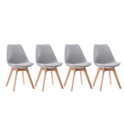 Set di 4 sedie scandinave NORA grigie con cuscino
