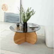 Bagolino, Tavolino da Salotto Portariviste, 75x75x35h cm Marrone Rovere