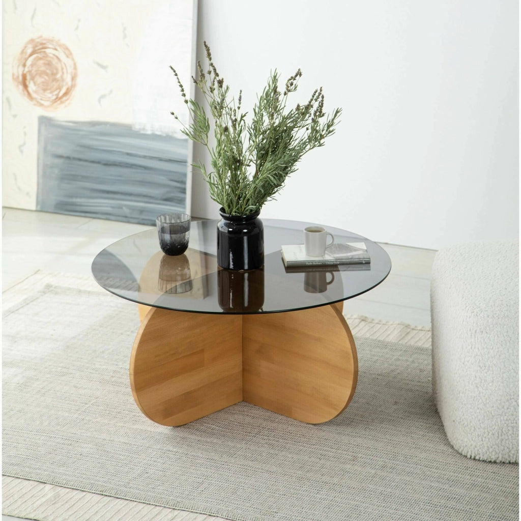 Bagolino, Tavolino da Salotto Portariviste, 75x75x35h cm Marrone Rovere