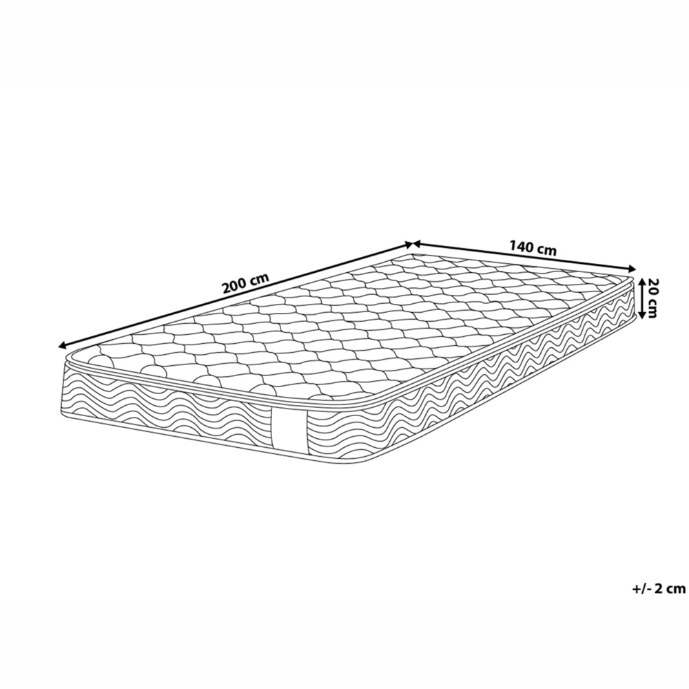 Materasso a molle insacchettate bianco con tessuto grigio matrimoniale 140 x 200 cm medio Firm