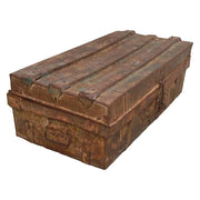 Valigia artigianale in metallo, 67x37x25h cm