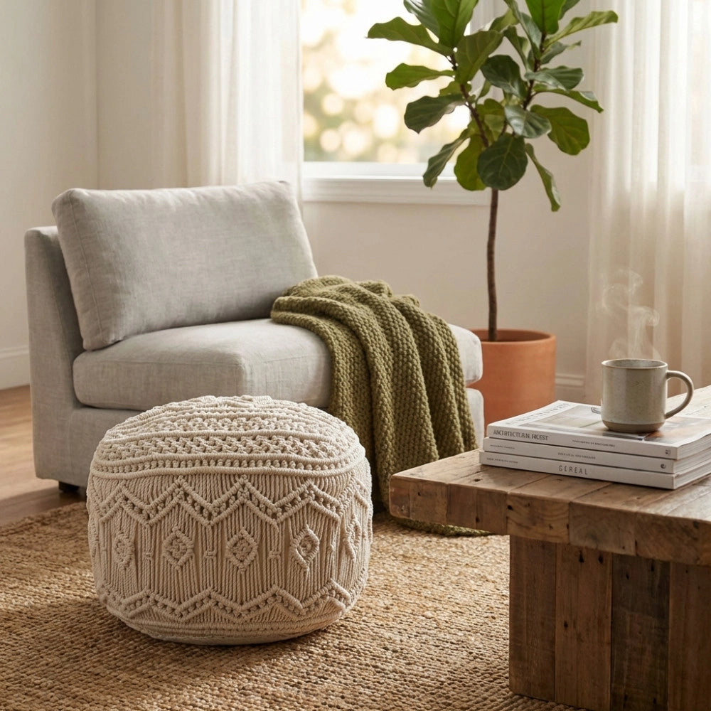 POUF MARRONE IN COTONE MILAS