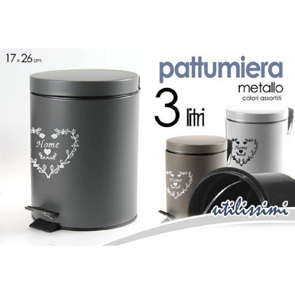 Trade Shop - Pattumiera Portaspazzatura 17x26cm 3lt Deluxe Moderno Classico Colori Ass 664465 -