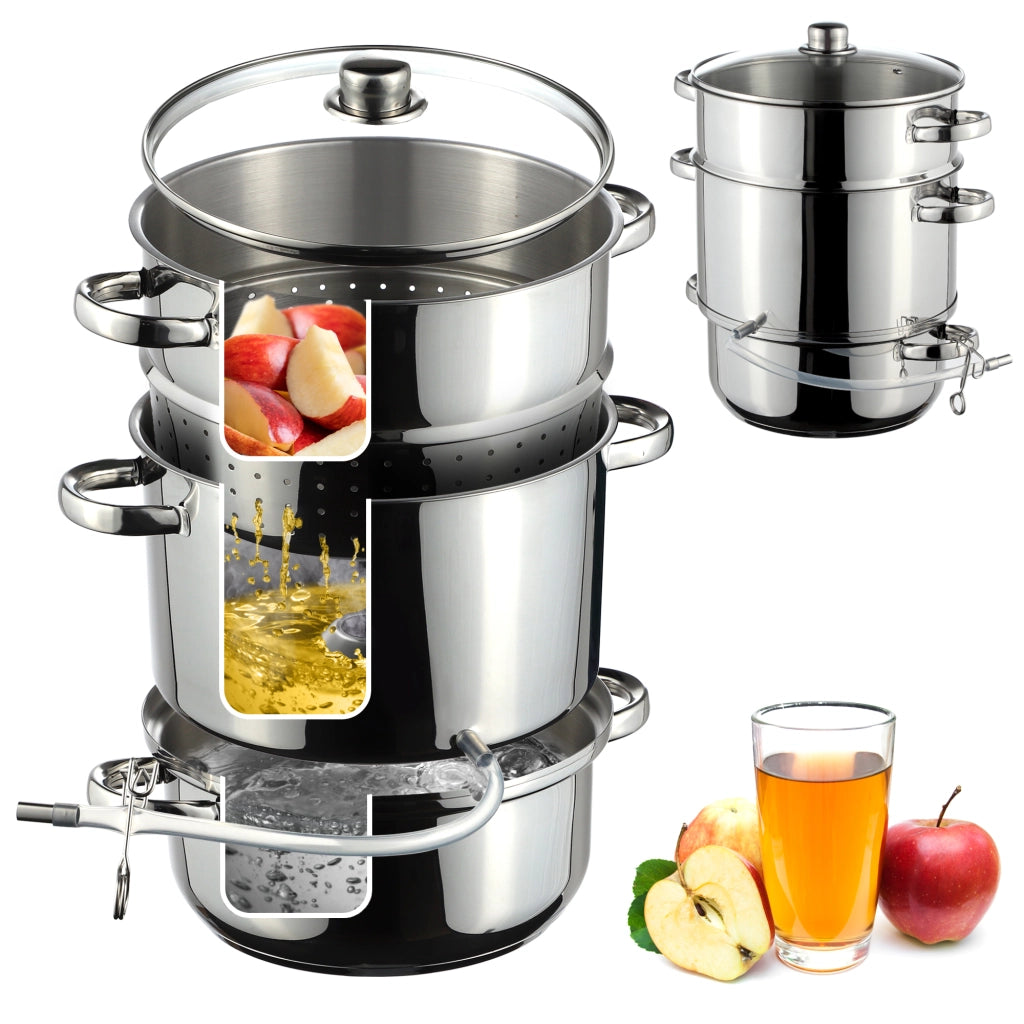 KADAX Spremiagrumi da 8 litri in acciaio inox, a vapore, a induzione e a gas, 3 in 1, grande