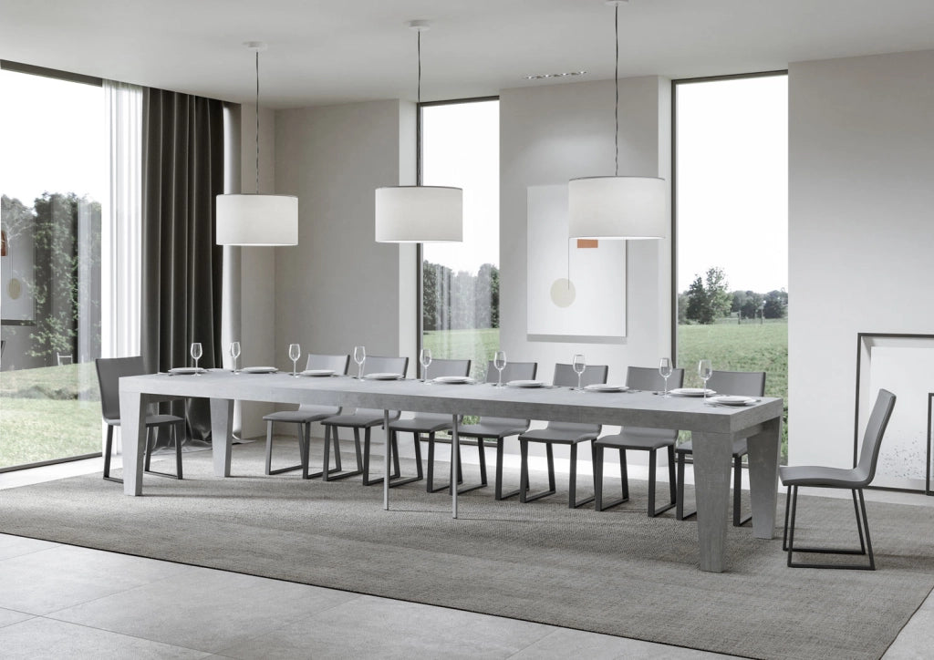 Tavolo allungabile 140/400x90 cm Spimbo Premium cemento