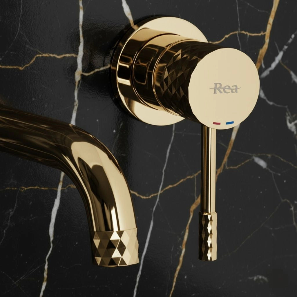 Rubinetto Da Incasso Rea Lungo Diamond Gold + Box