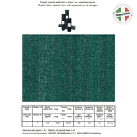 Rete ombreggiante verde scuro 100% ombra totale doppio tessuto 2 h x 100 metri