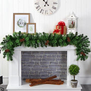 Trade Shop - Ghirlanda Natalizia Albero Di Natale Con Pigne Decorazioni Natalizie 270cm -