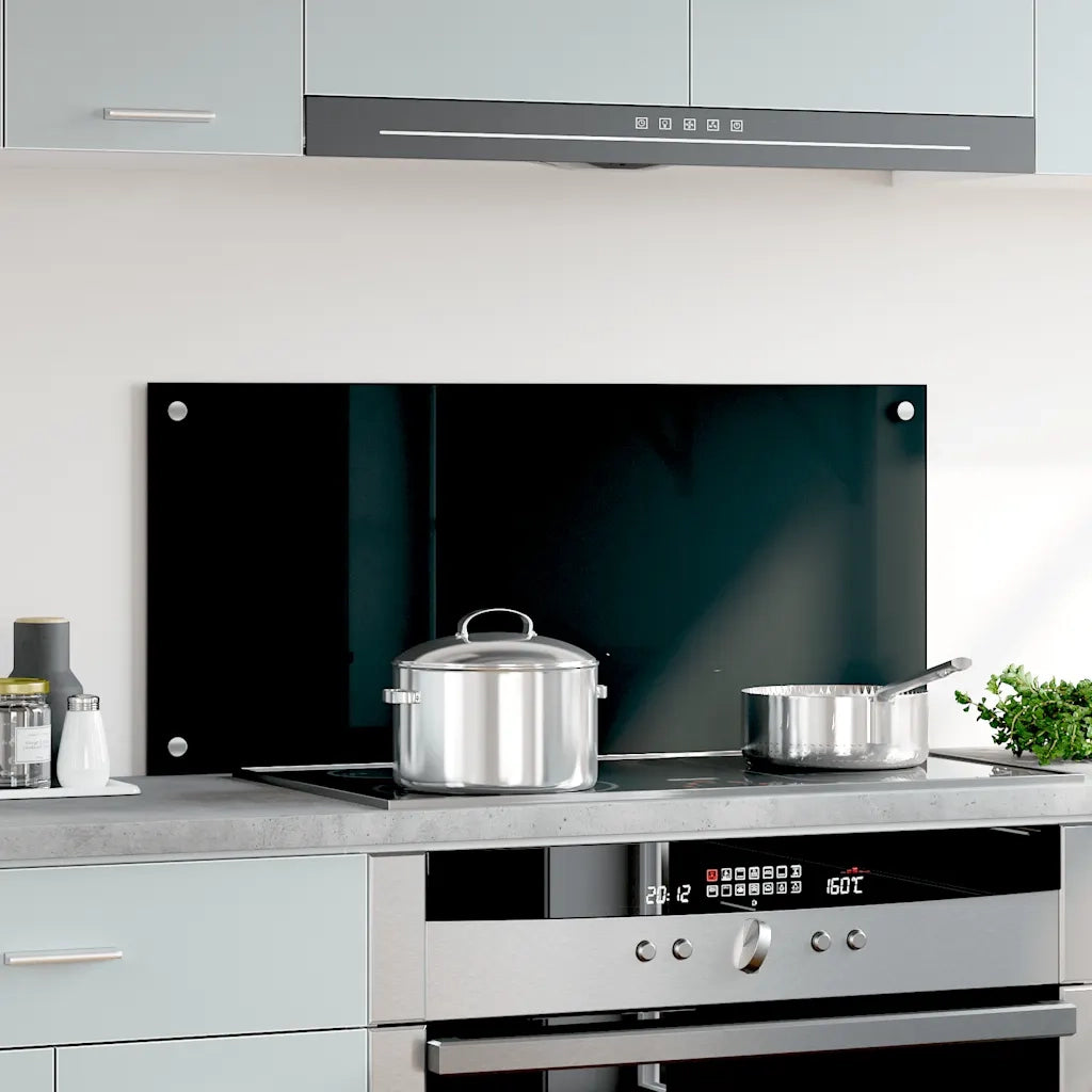 Paraschizzi per Cucina Nero 90x40 cm in Vetro Temperato CFW2989849