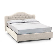 Letto Matrimoniale Allik, Letto Matrimoniale Materasso Incluso Made in Italy, Beige