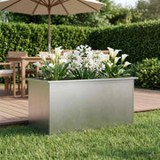Fioriera da giardino con LED Argento 50 x 100 x 48 cm 8008232