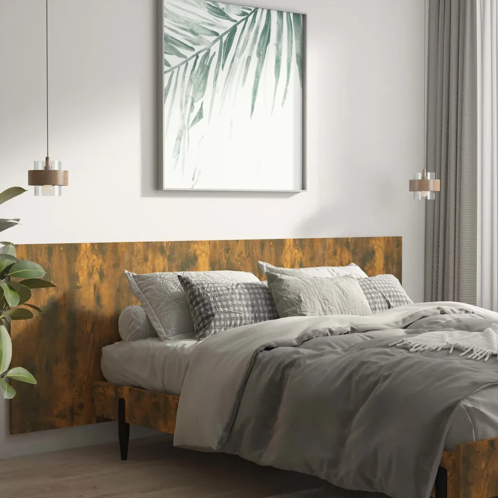 Testiera Letto-Testata del letto Rovere Fumo 240x1,5x80 cm in Legno Multistrato