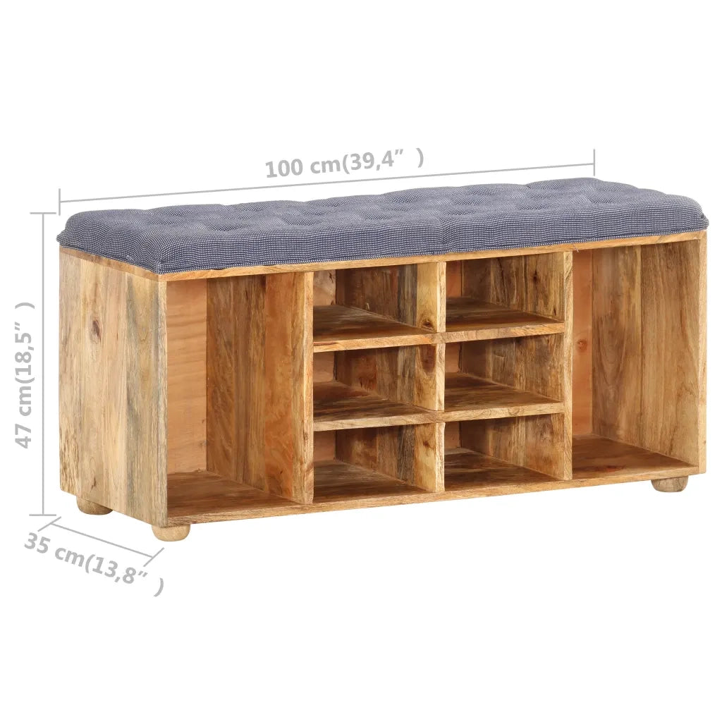 Panca da Ingresso 100x35x47 cm in Legno Massello di Mango 285891
